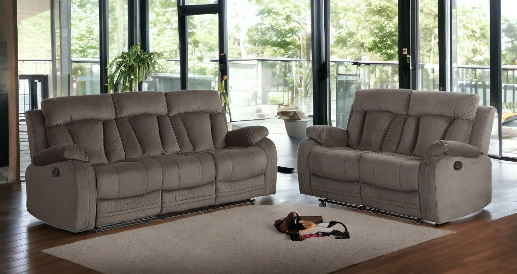 Modern Brow Fabric Sofa Set 120"