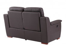Modern Brown Leather Loveseat 67'