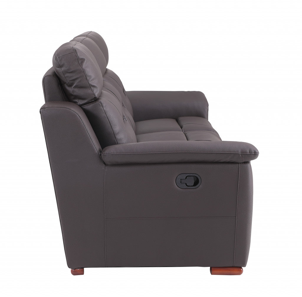Modern Brown Leather Loveseat 67'" x 41'" x 41'"