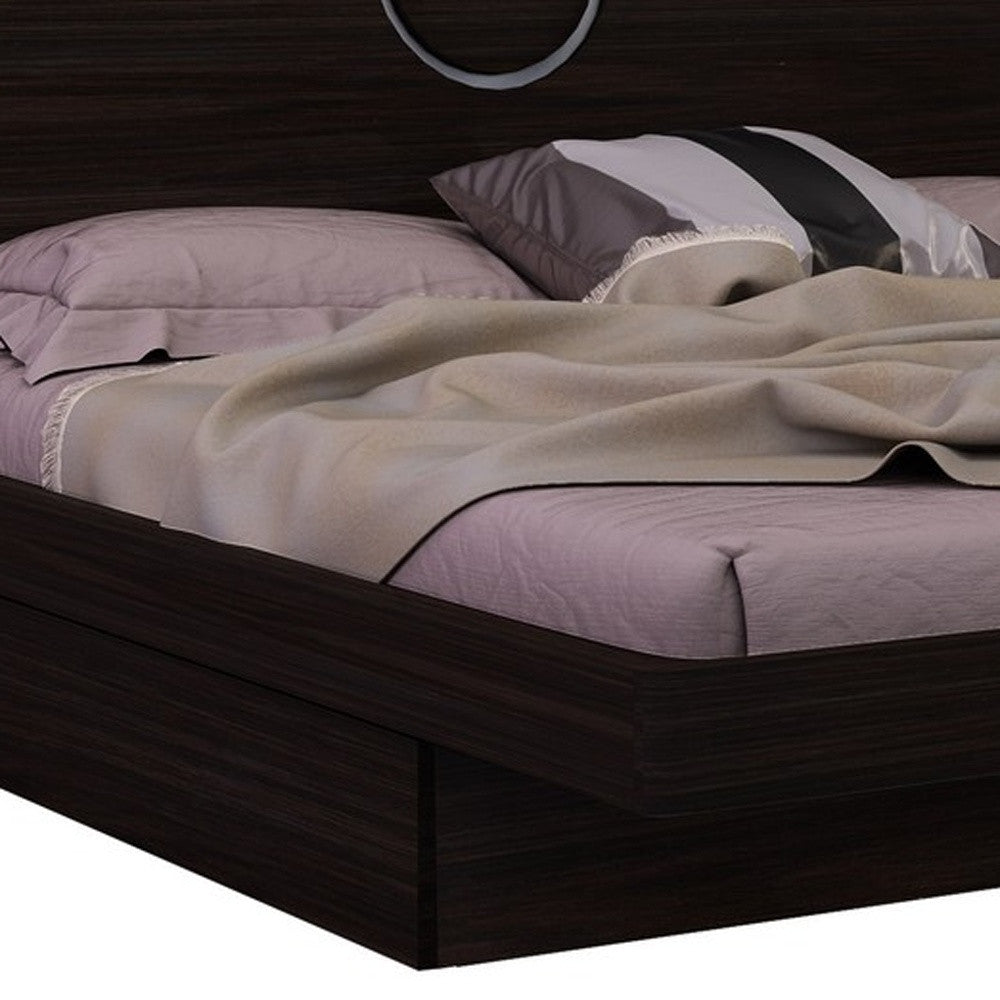 77'" X 90'"  X 40'" Modern Eastern King Wenge High Gloss Bed