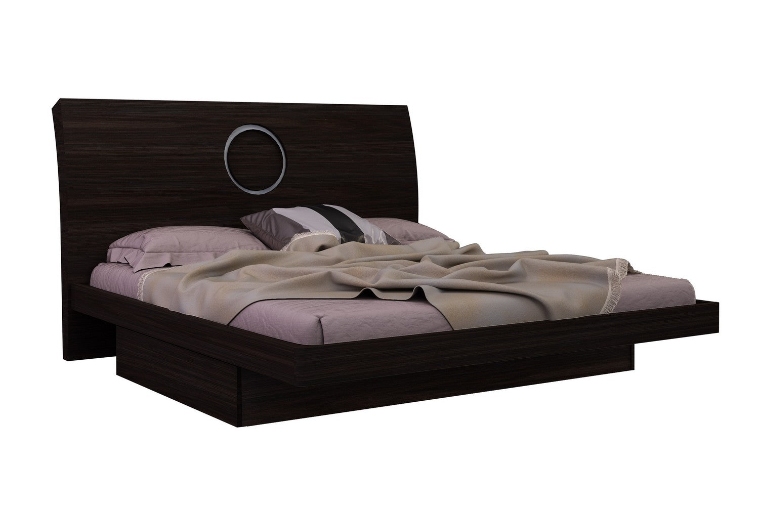 84'" X 87'"  X 40'" Modern California King Wenge High Gloss Bed