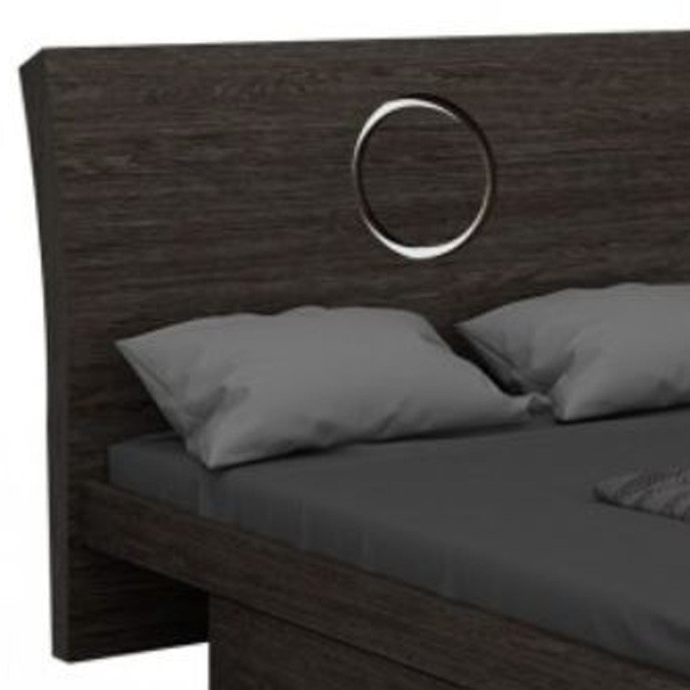 65'" X 87'"  X 40'" Modern Queen Gray High Gloss Bed