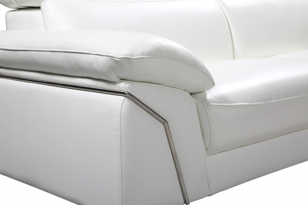 31" Fashionable White Leather Loveseat