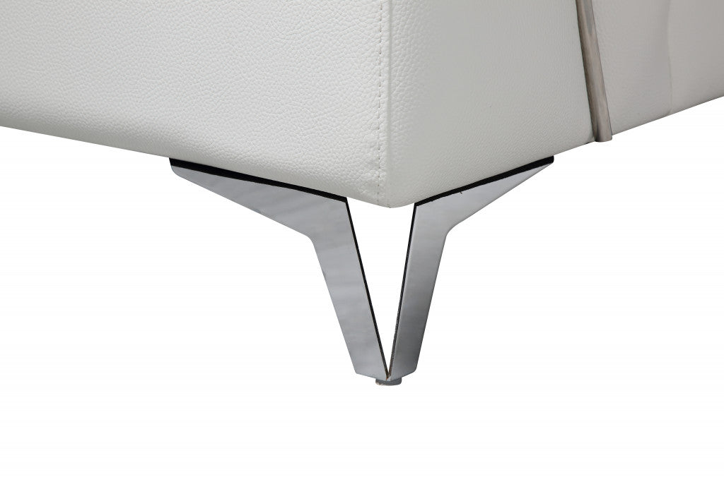 31" Fashionable White Leather Loveseat