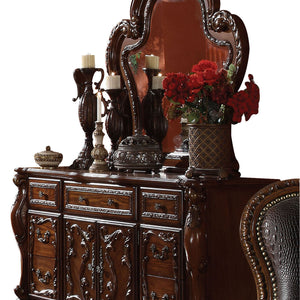 Cherry Oak Wood Finish Baroque Style Wall Mirror