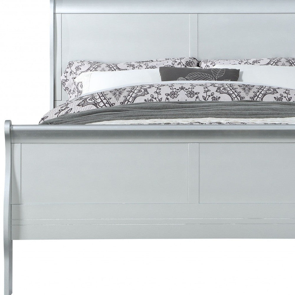 80" X 90" X 47" Platinum Wood King Bed