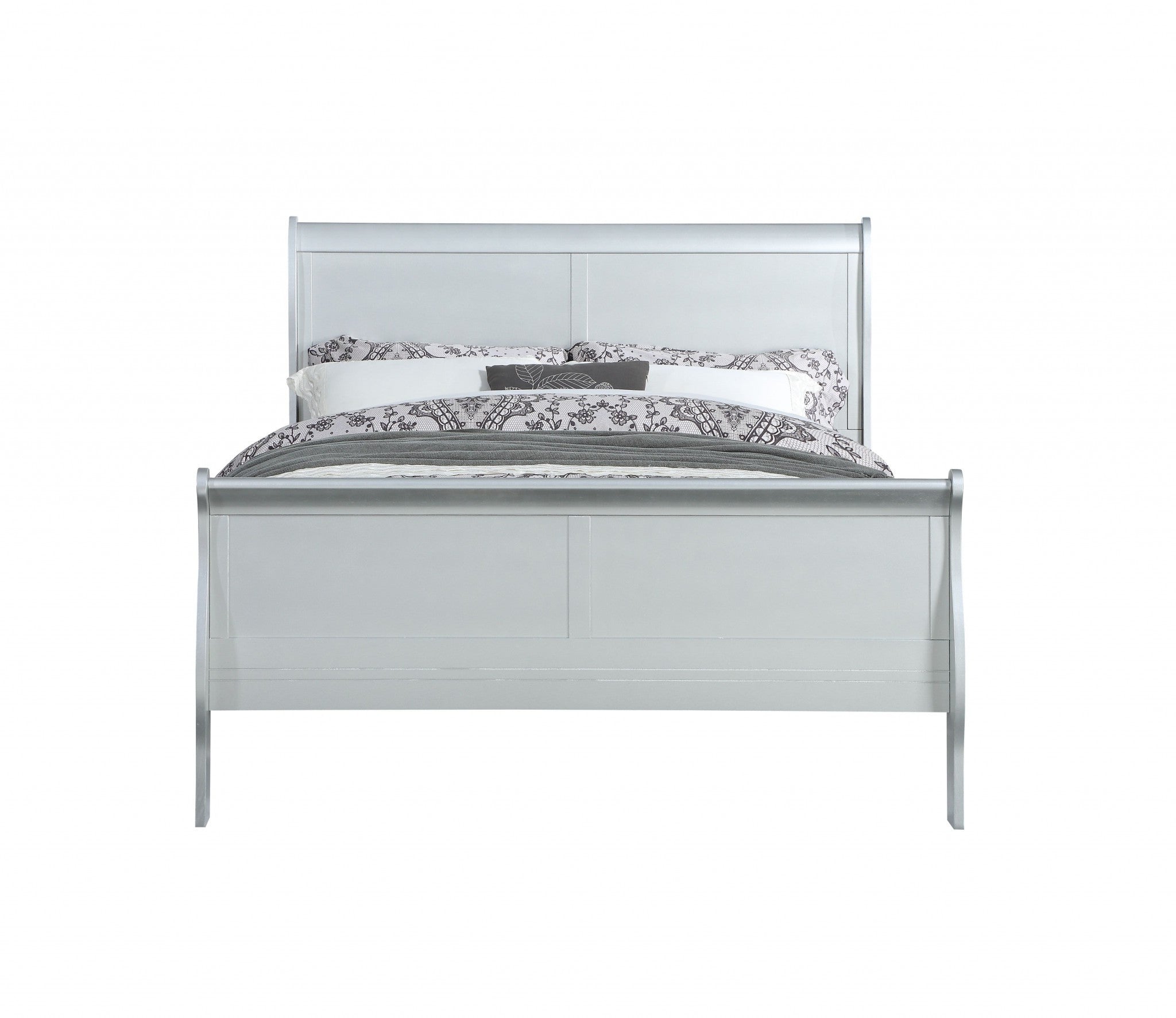 80" X 90" X 47" Platinum Wood King Bed