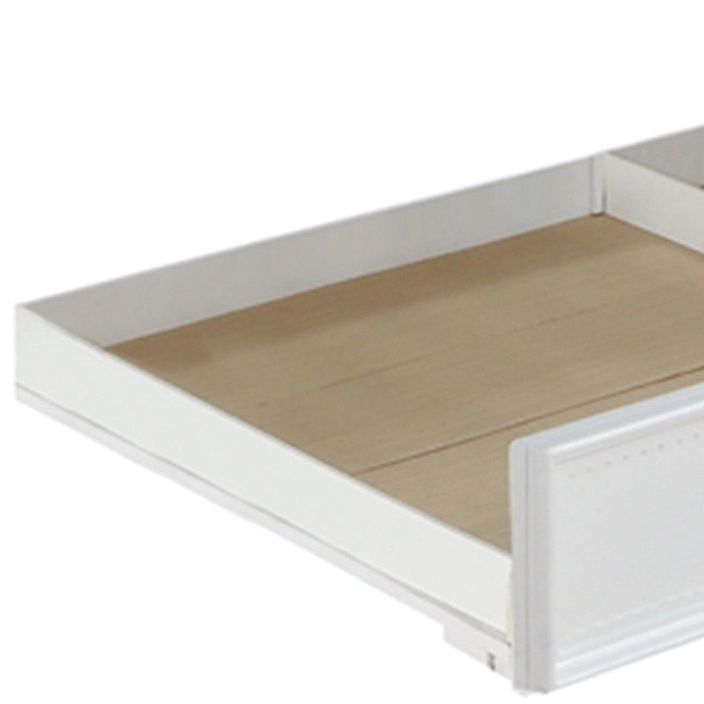 41" X 75" X 11" Weathered White Washed Gray Wood Trundle (Twin)