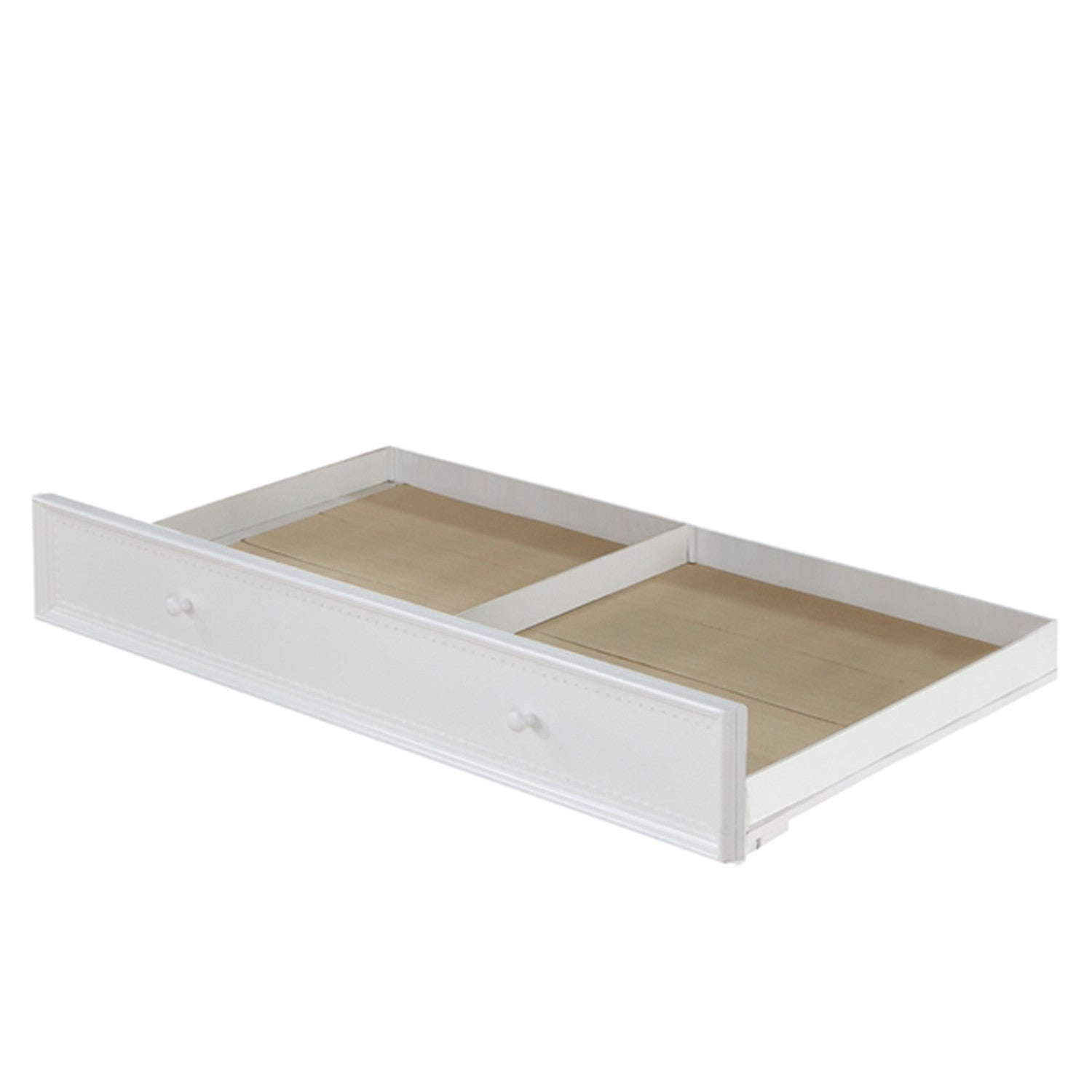 41" X 75" X 11" Weathered White Washed Gray Wood Trundle (Twin)