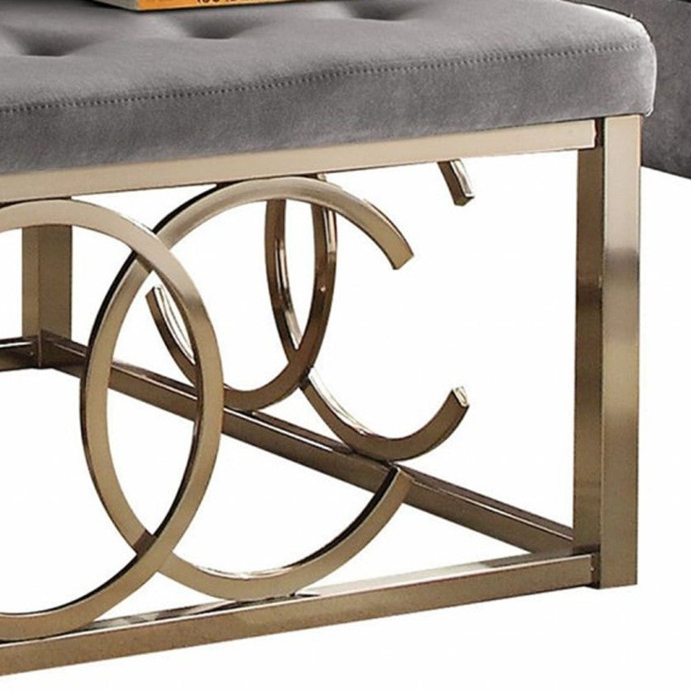 34" X 84" X 31" Gray Velvet Upholstery Sofa w4 Pillows