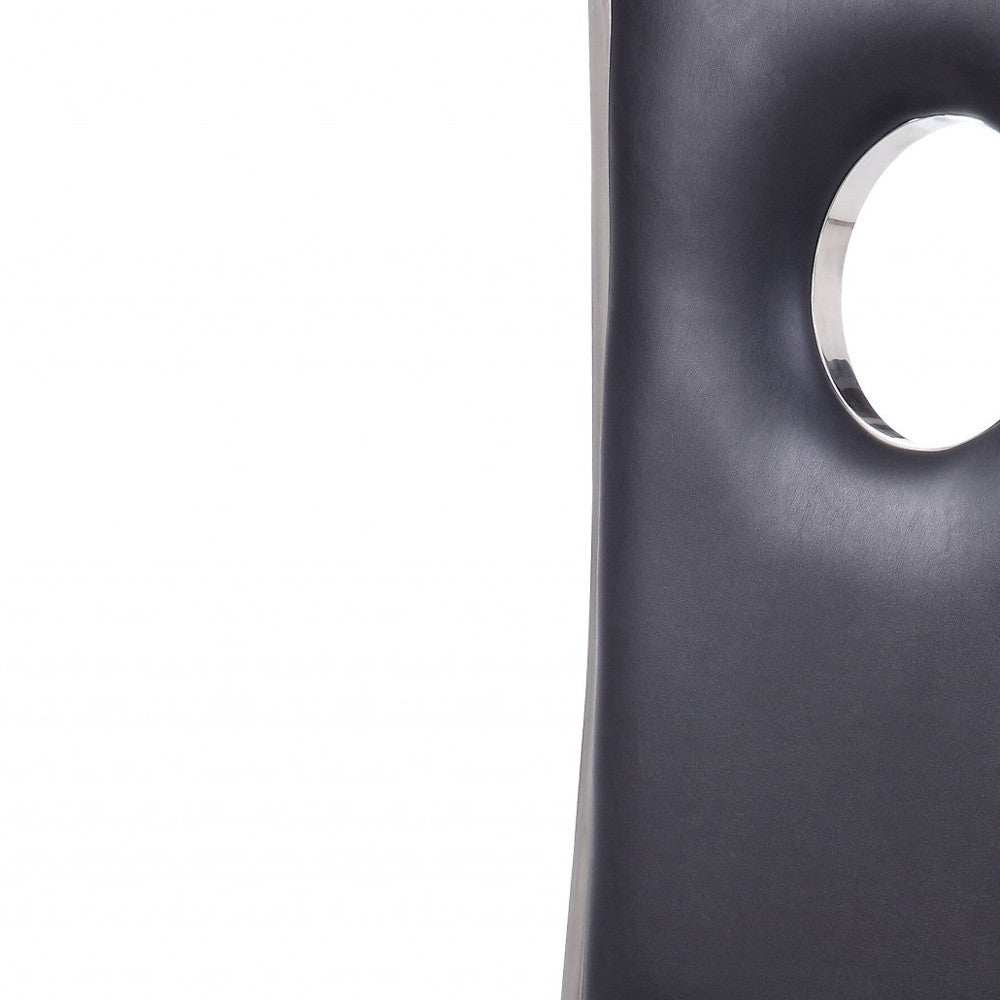 Faux Leather Stainless Steel Upholstered Seat Side Chair Set of 2 - 19" x 21" x 44"