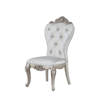 Set Of 2 Antique White And Cream Voguish Dining Chair