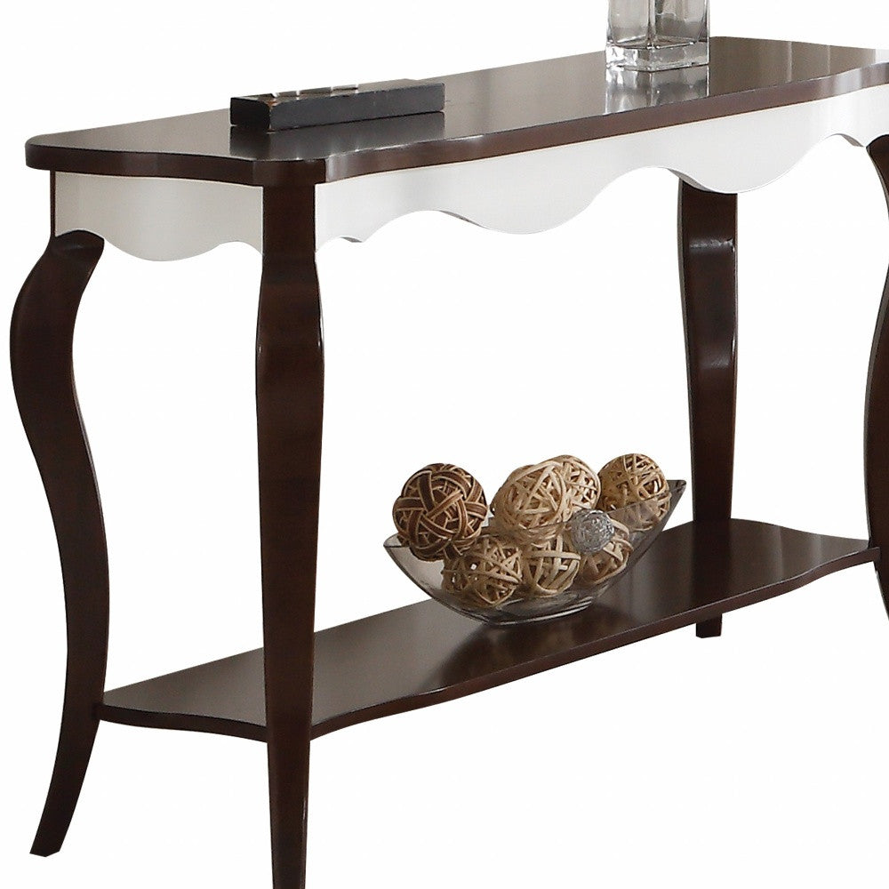 17" X 48" X 30" 胡桃木白木沙發桌