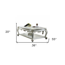 Mesa de centro de polirresina de madera perlada antigua de 36