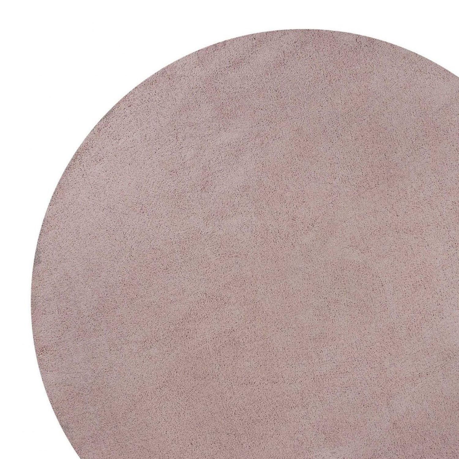 Round  Polyester Rose Pink Area Rug 8'