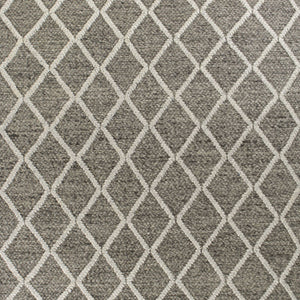 5'X7' Dark Grey Hand Woven Diamond Pattern Indoor Area Rug
