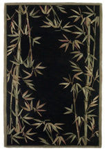5' X 8'  Wool Black Area Rug