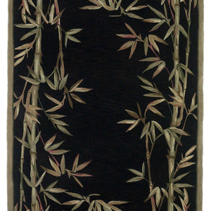 5' X 8'  Wool Black Area Rug