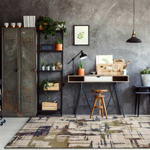 8'X10' Ivory Machine Woven Abstract Brushstrokes Indoor Area Rug