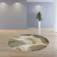 5'X8' Natural Beige Hand Tufted Tropical Leaves Indoor Area Rug