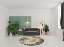 5'X8' Natural Beige Hand Tufted Tropical Leaves Indoor Area Rug