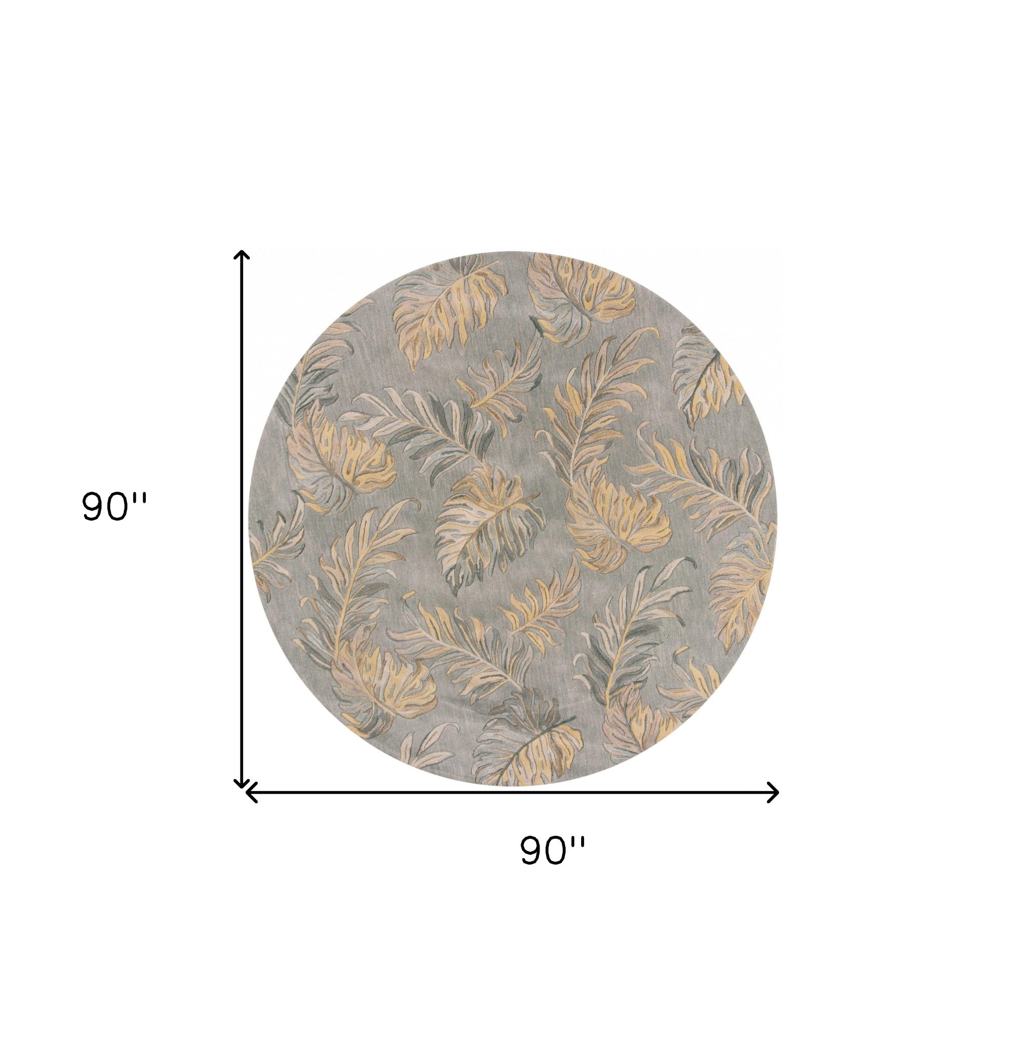 5'X8' Grey Hand Tufted Tropical Palms Indoor Area Rug