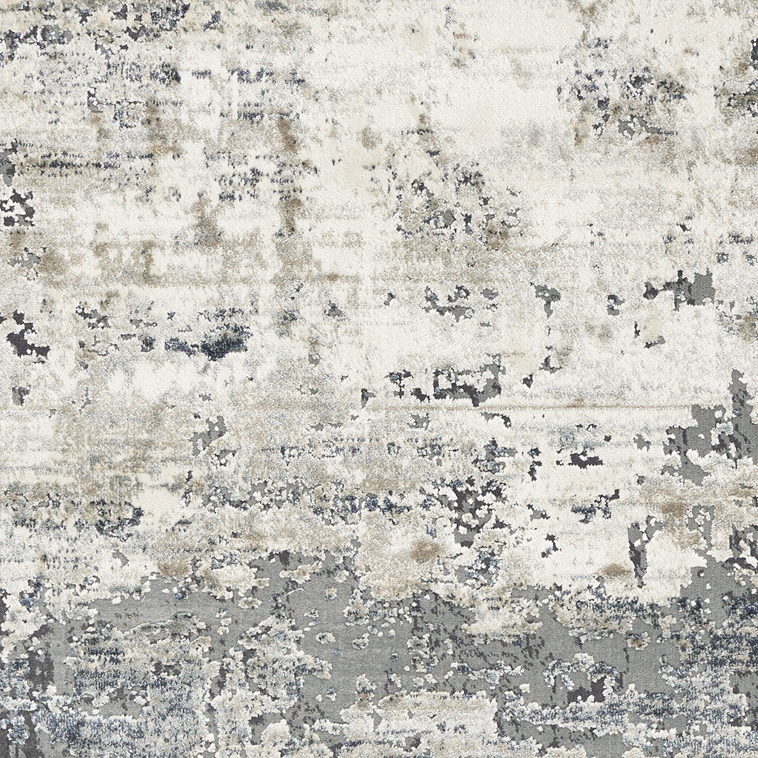 8' Ivory Teal Machine Woven Abstract Round Indoor Area Rug