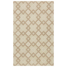 8'X11' Ivory Hand Tufted Geometric Diamond Pattern Indoor Area Rug