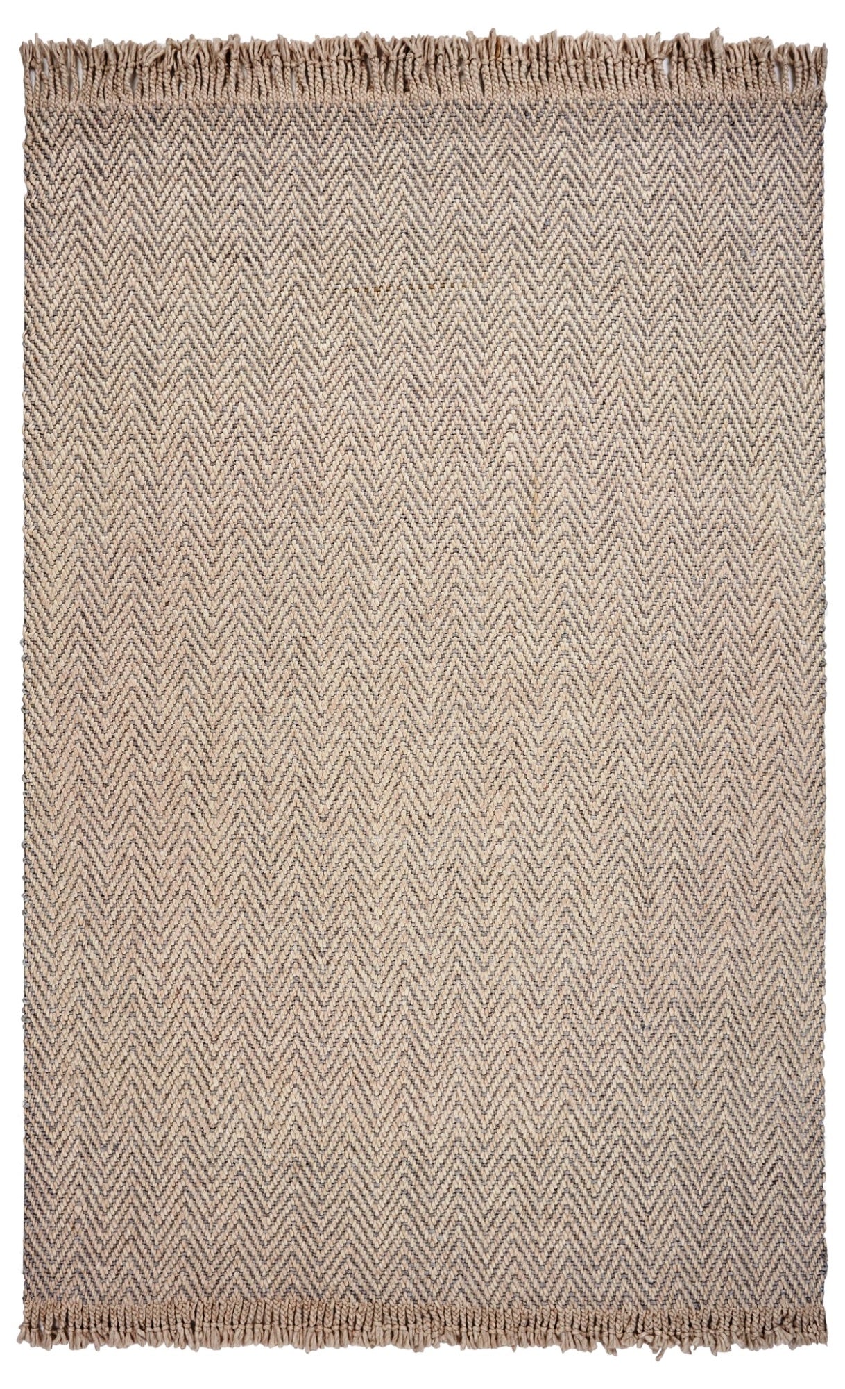 8'X10' Oatmeal Beige Hand Woven Herringbone Indoor Area Rug