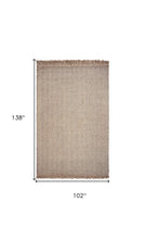 8'X10' Oatmeal Beige Hand Woven Herringbone Indoor Area Rug