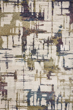 8'X10' Ivory Machine Woven Abstract Brushstrokes Indoor Area Rug