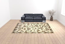 Ivory Machine Woven Floral Vines Indoor Area Rug - 10'x 13'
