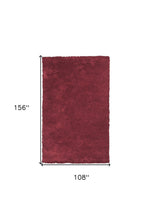 8' Red Round Indoor Shag Rug