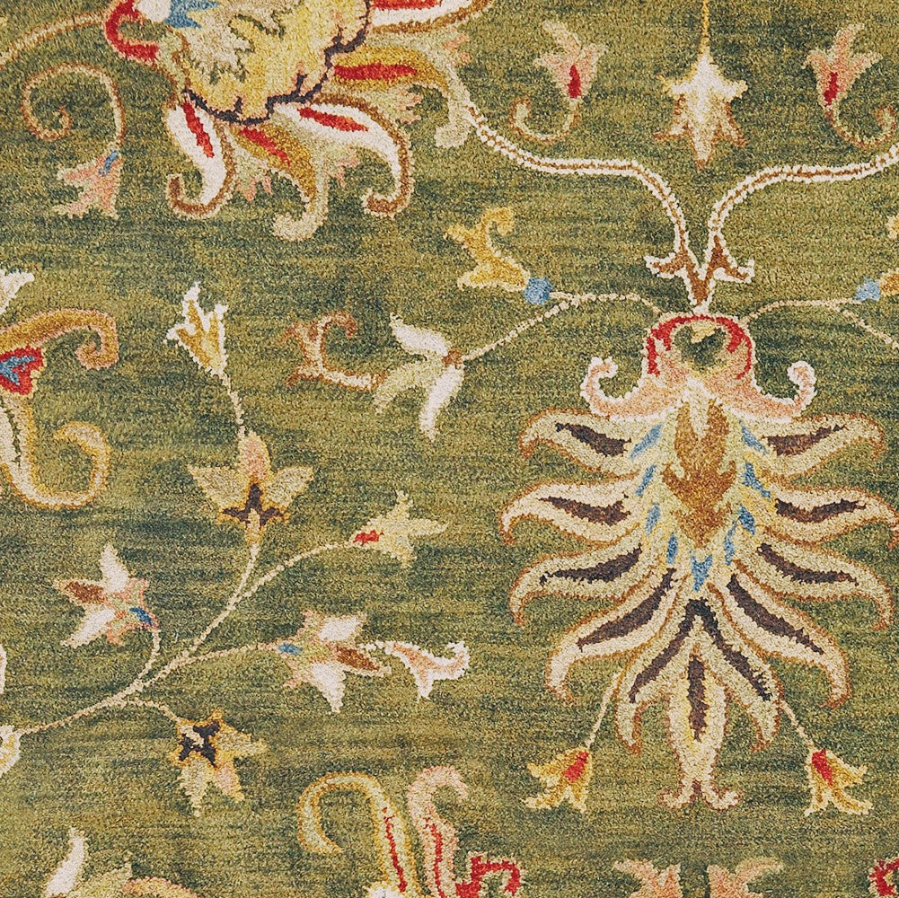 8' X 10' 6 Wool Emerald Green Area Rug