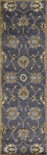 8'X11' Midnight Blue Hand Tufted Traditional Floral Indoor Area Rug