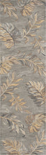 5'X8' Grey Hand Tufted Tropical Palms Indoor Area Rug