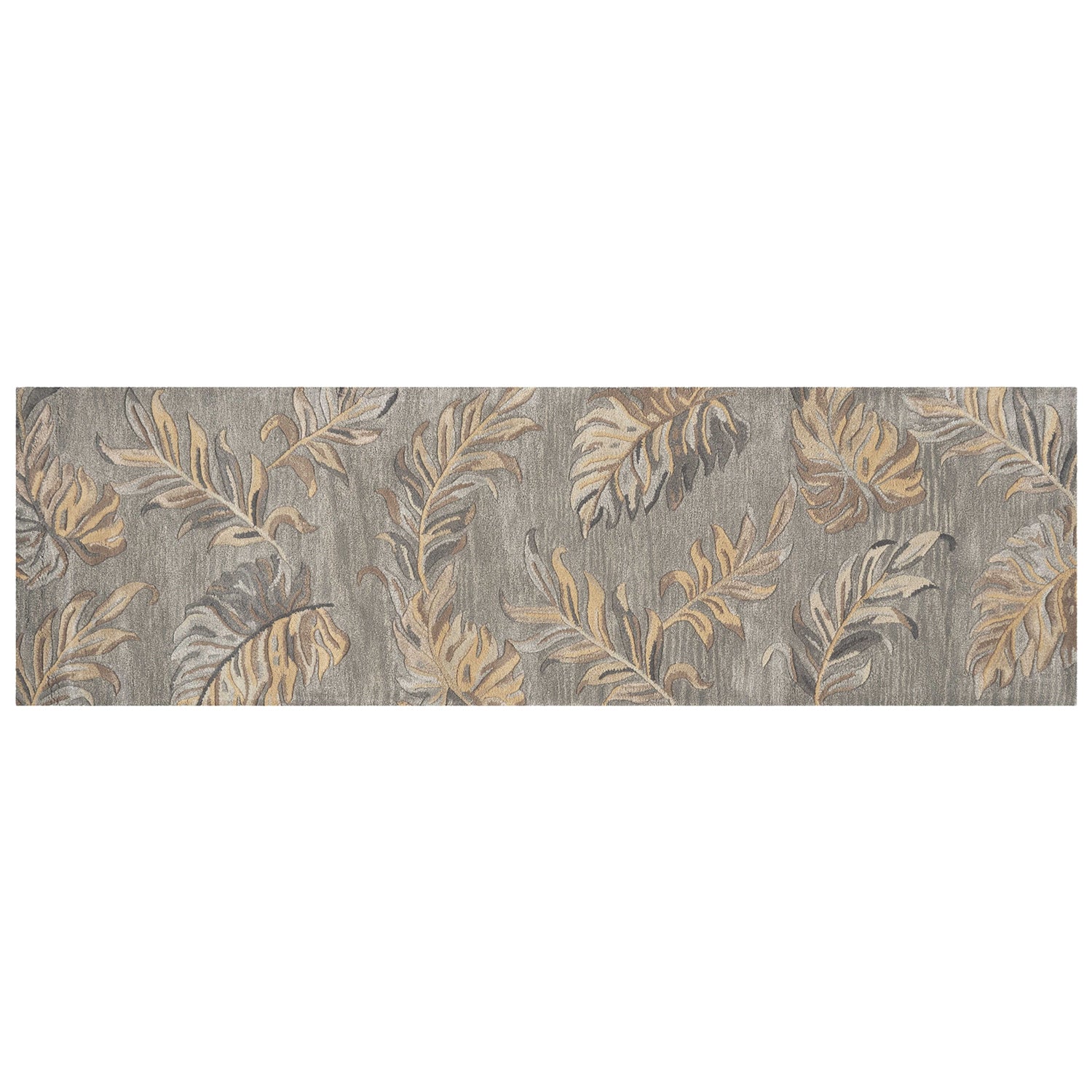 5'X8' Grey Hand Tufted Tropical Palms Indoor Area Rug