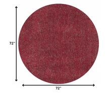 8' Round  Polyester Red Heather Area Rug