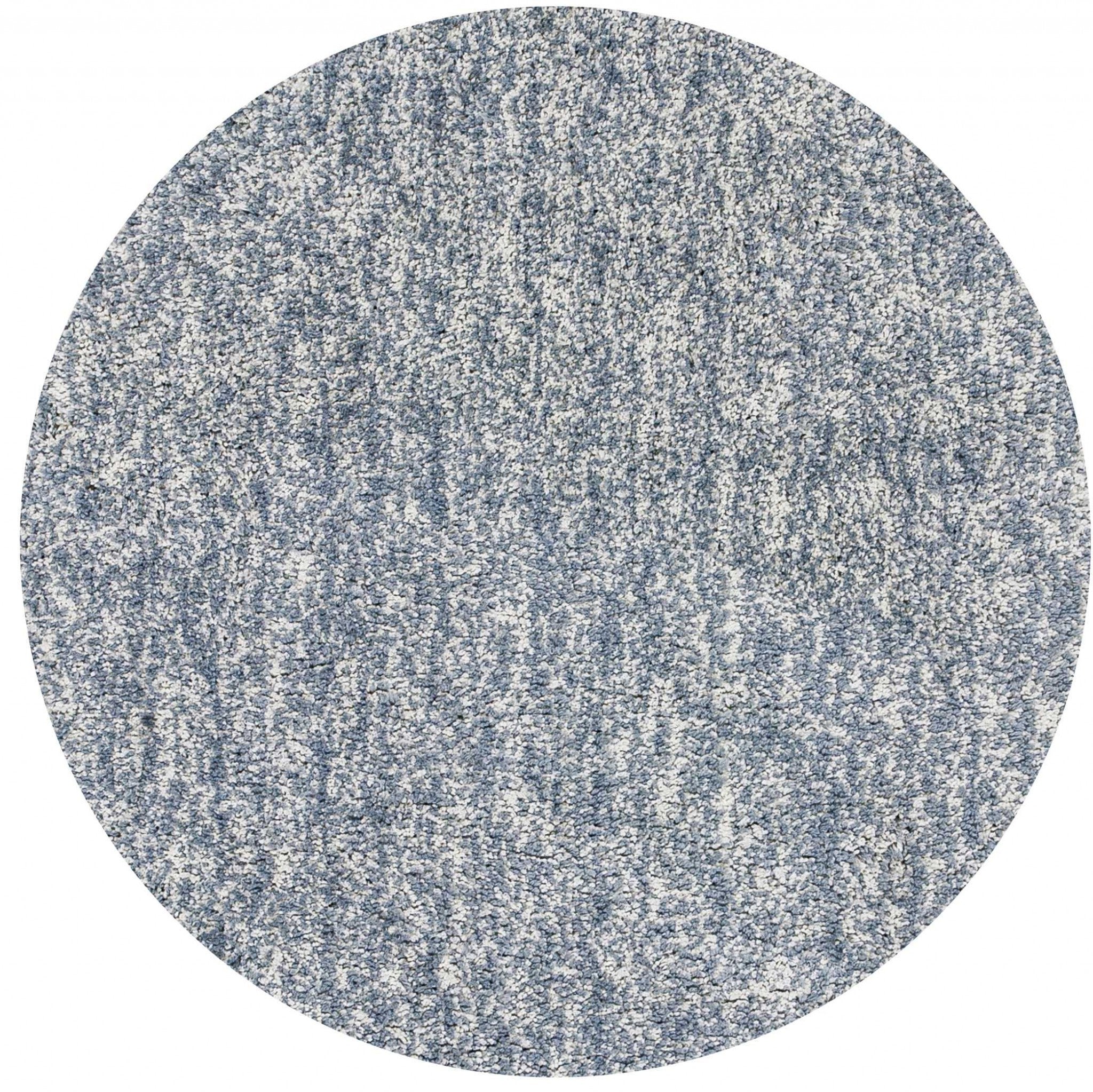 8' Slate Grey Heather Round Indoor Shag Rug