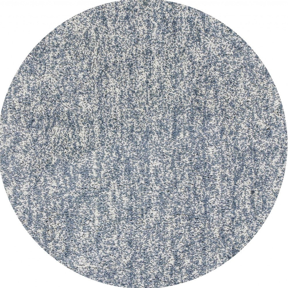 8' Slate Grey Heather Round Indoor Shag Rug