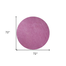 8' Hot Pink Round Indoor Shag Rug