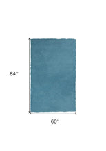 8' Round  Polyester Highlighter Blue Area Rug