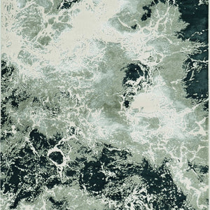 8'X11' Silver Machine Woven Abstract Watercolor Indoor Area Rug