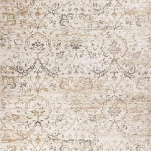 5' X 8' Beige Floral Vines Area Rug
