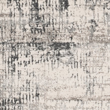 5' X 8' Ivory Or Silver Abstract Brushstrokes Viscose Indoor Area Rug