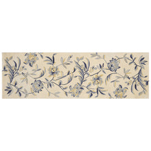 2' X 8' Runner Wool Ivory Or Blue Area Rug