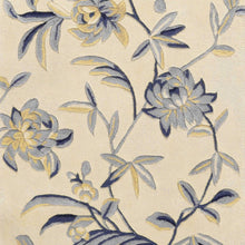 2' X 8' Runner Wool Ivory Or Blue Area Rug