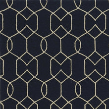 5' X 7' Navy Geometric Trellis Uv Treated Indoor Area Rug