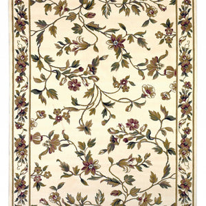 Ivory Machine Woven Floral Vines Indoor Area Rug - 10'x 13'