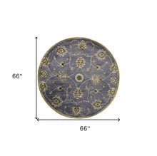 8'X11' Midnight Blue Hand Tufted Traditional Floral Indoor Area Rug